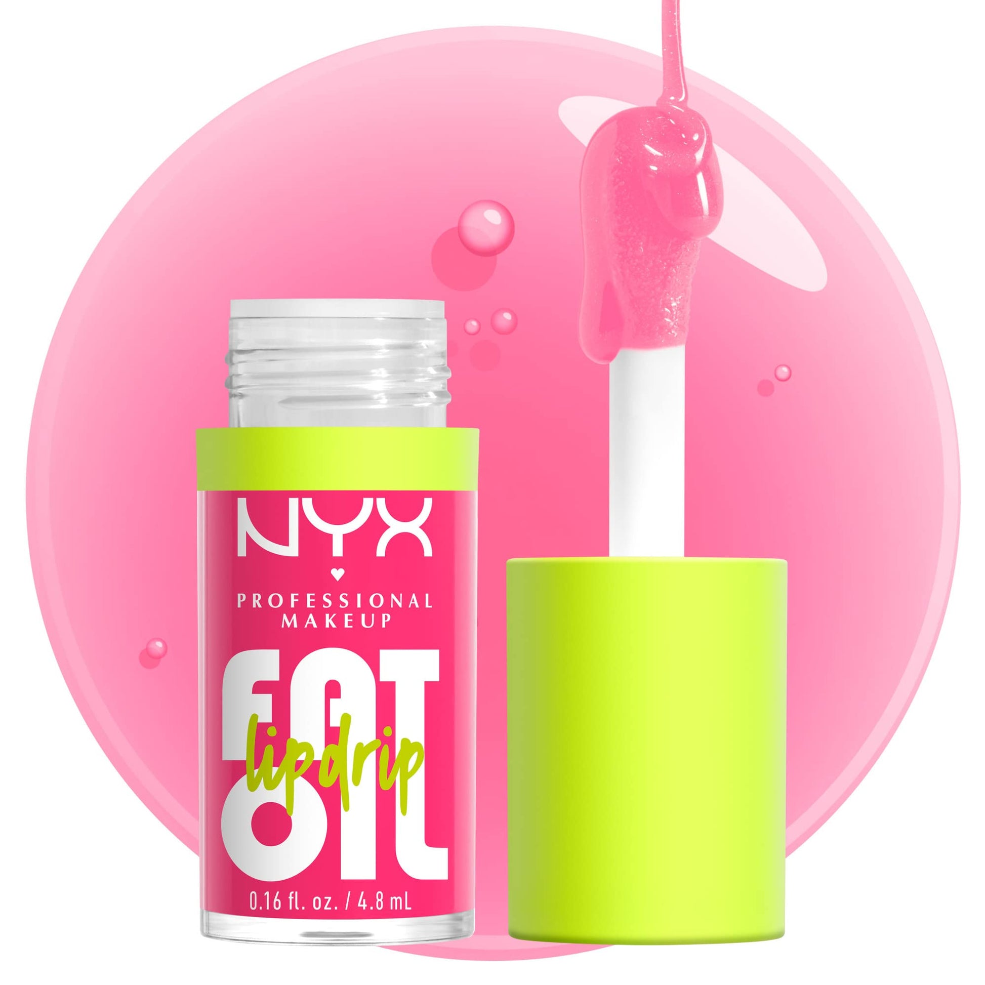 NYX PROFESSIONAL MAKEUP Fat Oil Lip Drip, Moisturizing Lip Oil Gloss, Vegan Tinted Formula, Up to 12 HR Hydration - Missed Call (Sheer Pink) - Maple Wellness Supplements