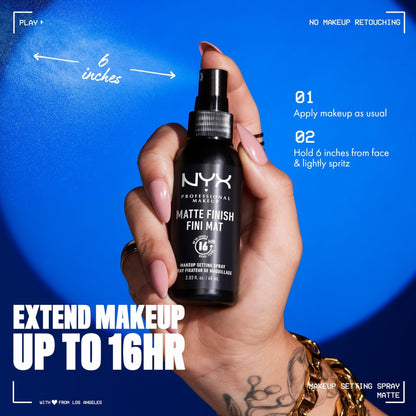 NYX PROFESSIONAL MAKEUP Makeup Setting Spray - Matte Finish, Long-Lasting Face Mist for up to 16HR Wear, Vegan Formula - Maple Wellness Supplements