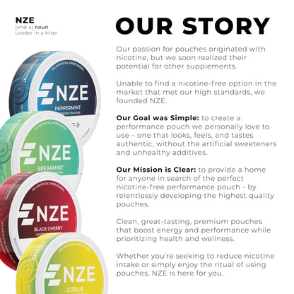 NZE Caffeine Free Nootropic Pouches (Wintergreen) - Nootropic Pouches with Alpha GPC, L-Tyrosine & L-Theanine - No Sugar or Artificial Sweeteners - 15 Pouches Per Can - 5 Pack - Maple Wellness Supplements