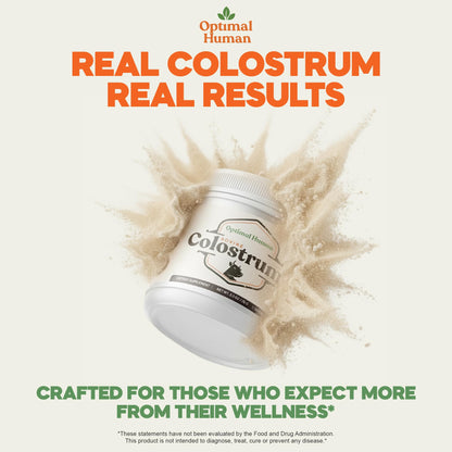 O H Optimal Human Bovine Colostrum Powder with Marshmallow Root – Gut & Immune Support Colostrum Supplement Capsules with IgG & Protein – Non-GMO, GMP Certified, Made in USA – Unflavored 30 Servings - Maple Wellness Supplements