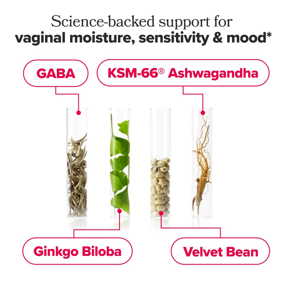 O Positiv URO Vaginal Moisture & Mood – Formulated to Support Vaginal Moisture, Mood & Relaxation – with KSM-66® Ashwagandha, Ginkgo Biloba, Mucuna pruriens, and GABA – 30 Servings - Maple Wellness Supplements