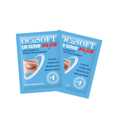 OCuSOFT Lid Scrub PLUS 35 - Pre-Moistened Leave-On Eyelid Wipes for Moderate to Severe Conditions - Maple Wellness Supplements