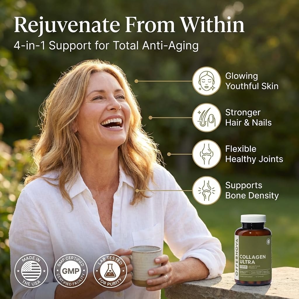 Offernova Collagen Ultra Hydrolyzed Collagen Supplements - 3000mg Anti Aging Bovine Collagen Peptides for Healthy Joints, Bones, Hair and Skin. - Maple Wellness Supplements