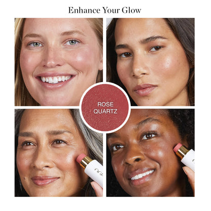 Ogee Sculpted Face Stick (ROSE QUARTZ - ROSE BLUSH) Certified Organic Blush Stick - Multi-Use Cream Blush Stick for Cheeks, Lips & Face - Maple Wellness Supplements
