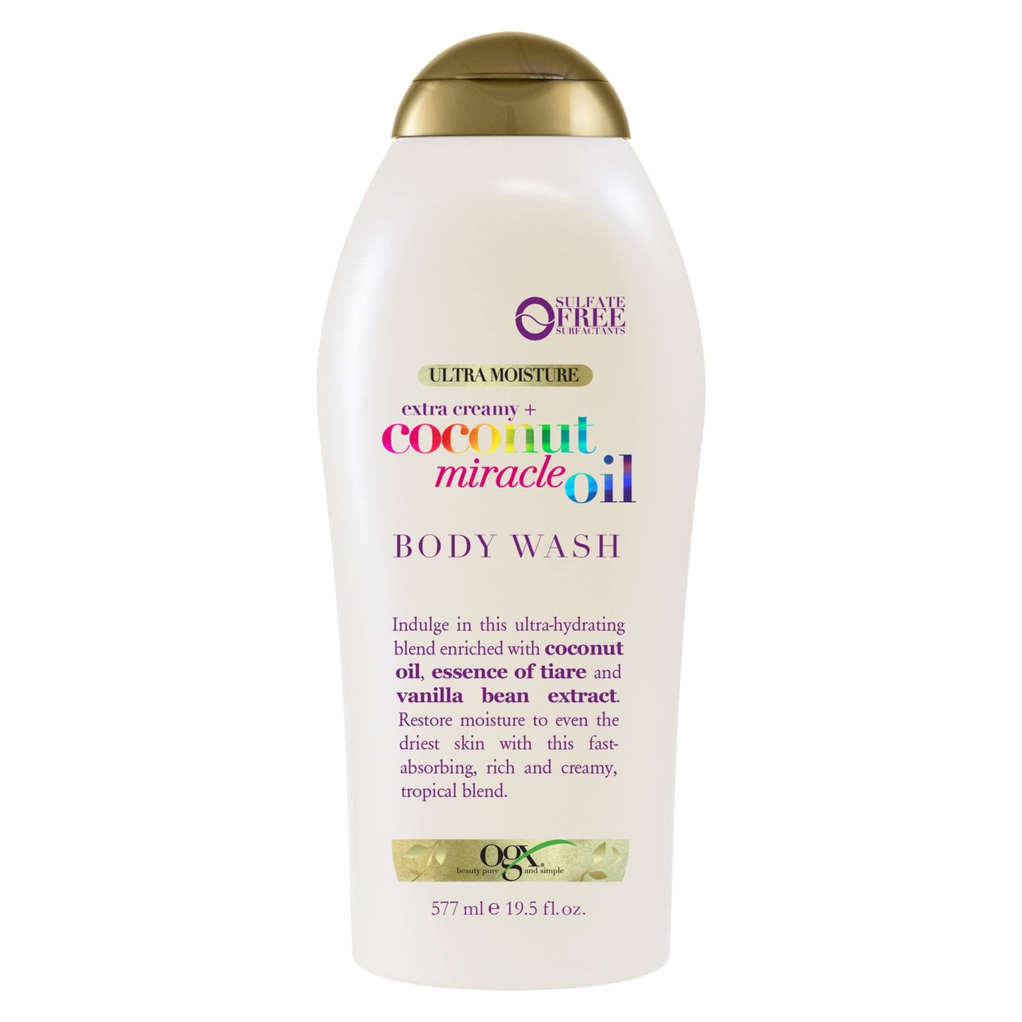 OGX Extra Creamy + Coconut Miracle Oil Ultra Moisture Body Wash, Rich Shower Gel for Dry Skin Infused with Coconut Oil - Maple Wellness Supplements