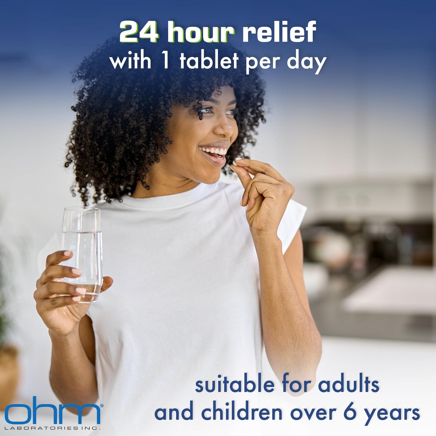 Ohm Allergy Pills - Loratadine Allergy 24 Hour Non Drowsy Relief for Seasonal Allergies, Sneezing - Loratadine 10 mg Antihistamine for Effective Non-Drowsy 24-Hour Symptom Relief - 100 Count - Maple Wellness Supplements