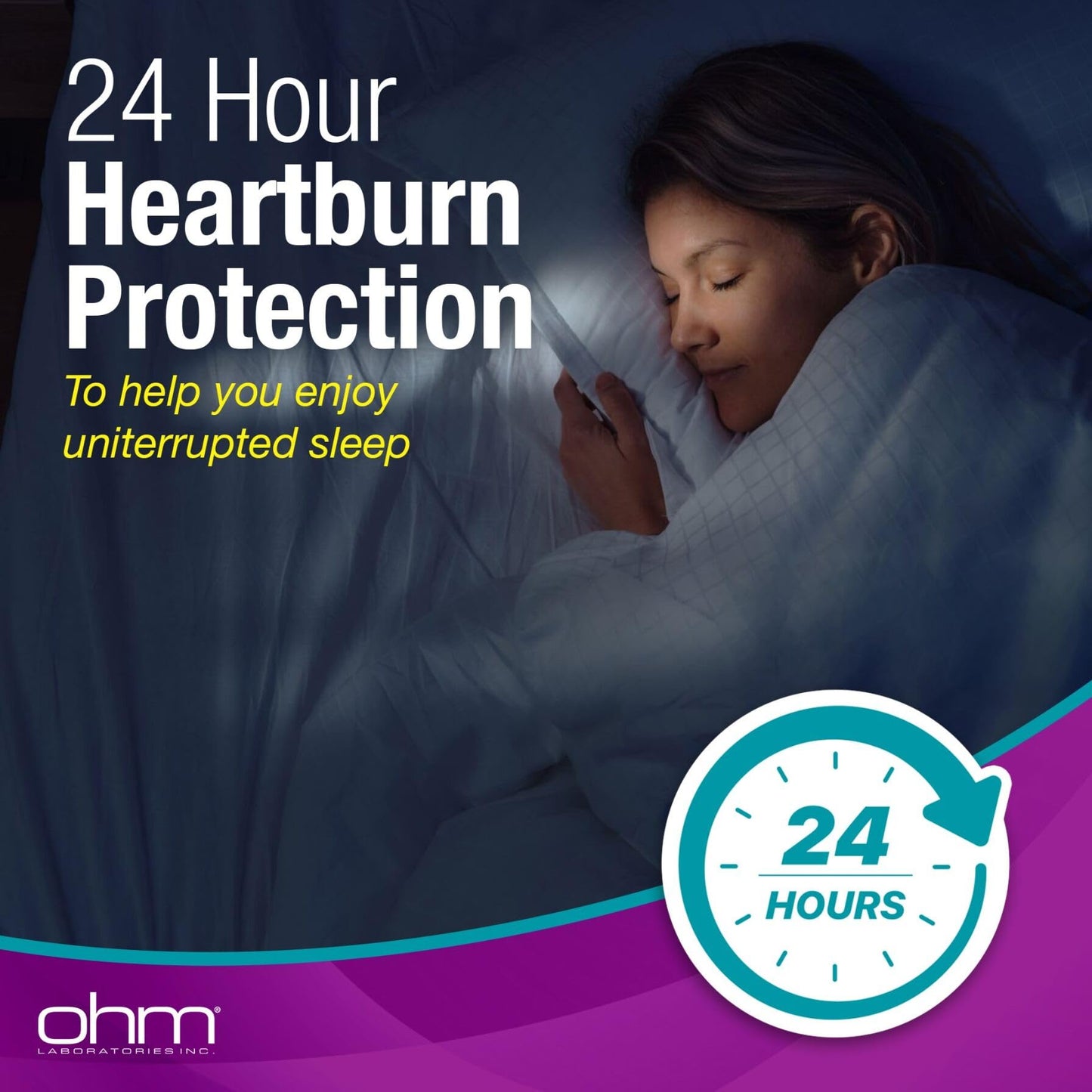 Ohm Omeprazole 20mg, 42 Delayed-Release Tablets, Acid Reducer for Frequent Heartburn, 24-Hour Relief Heartburn Medicine, Helps Relieve Stomach & Chest Discomfort (6 Weeks of Supply, 42, Count) - Maple Wellness Supplements