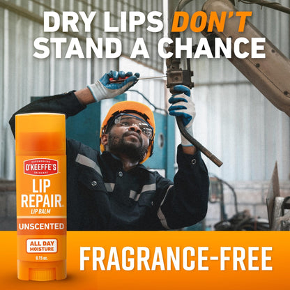 O'Keeffe's Lip Repair Unscented Lip Balm for Dry, Cracked Lips - Stick (3 Pack) - Moisturizer for Very Dry Lips - Maple Wellness Supplements