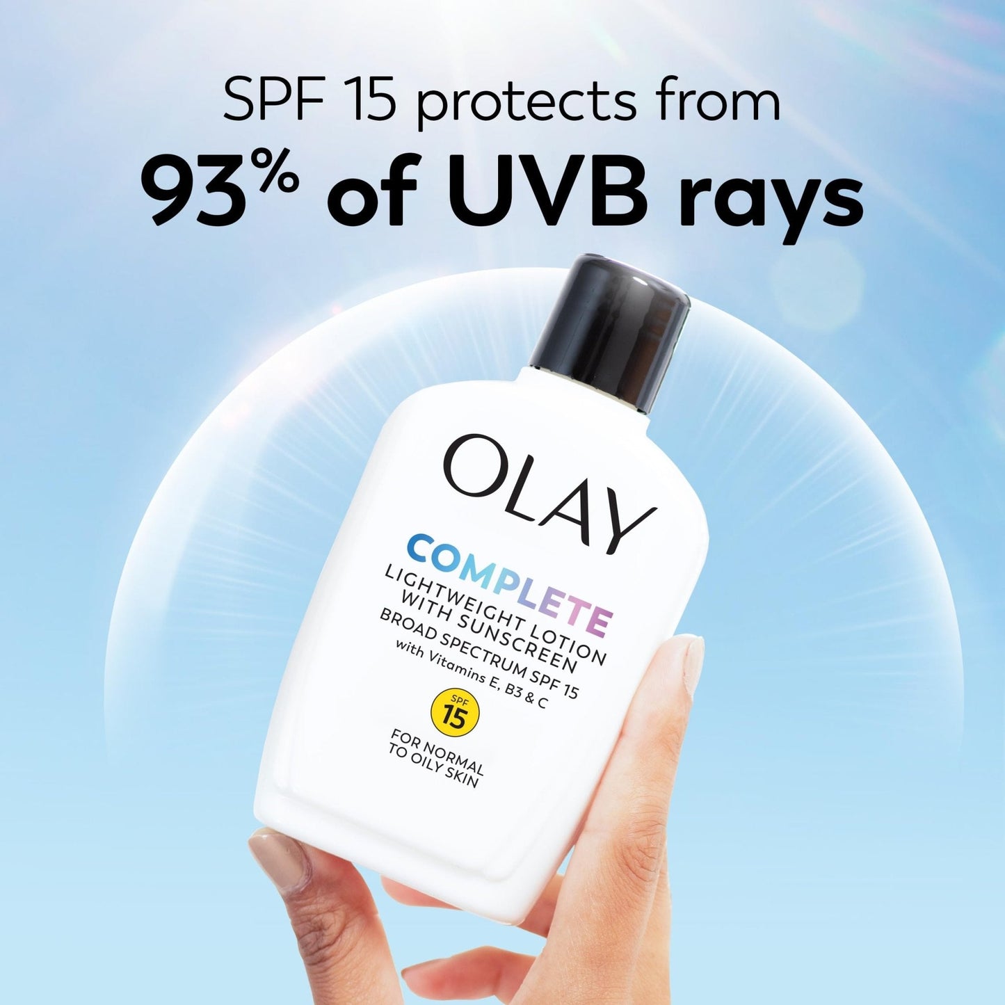 Olay Face Moisturizer, Complete with Sunscreen SPF 15, Daily Facial Lotion for Normal Skin, Lightweight Hydrating Broad Spectrum Sun Protection - Maple Wellness Supplements