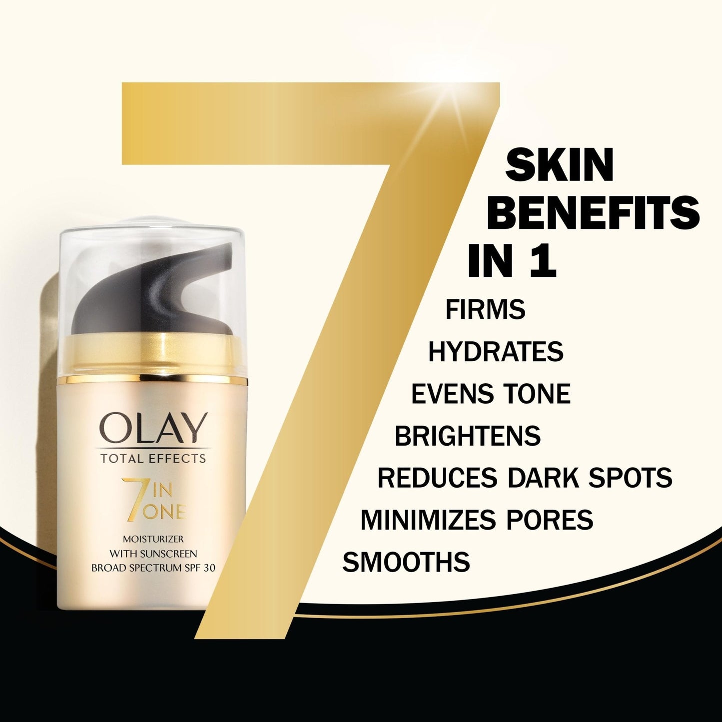 Olay Facial Moisturizing Lotion SPF 30 Total Effects for Dry Skin, 7 Benefits including Minimize Pores, Anti-Aging, 1.7 oz - Maple Wellness Supplements