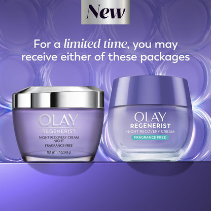 Olay Night Cream for Face, Anti-Aging Face Moisturizer for Women - Fragrance-Free Skin Care, Anti-Wrinkle, Exfoliate, Smooths Texture - Maple Wellness Supplements