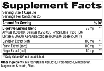 OLLY Beat The Bloat Capsules, Digestive Support Enzymes, Supplement for Women - 25 Count - Maple Wellness Supplements