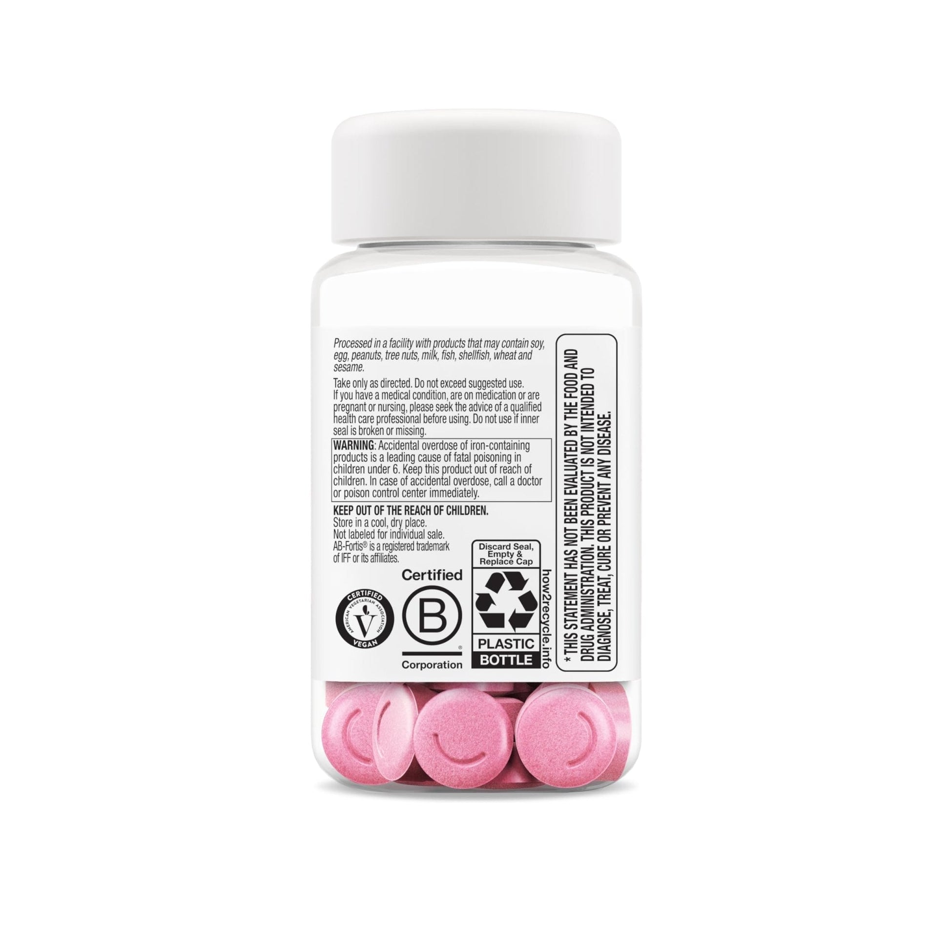 OLLY Delightful Iron Chewable Tablet, Iron Supplement from AB Fortis, Fruit Punch Flavored, 30 or 20 Day Supply - 60 Count - Maple Wellness Supplements