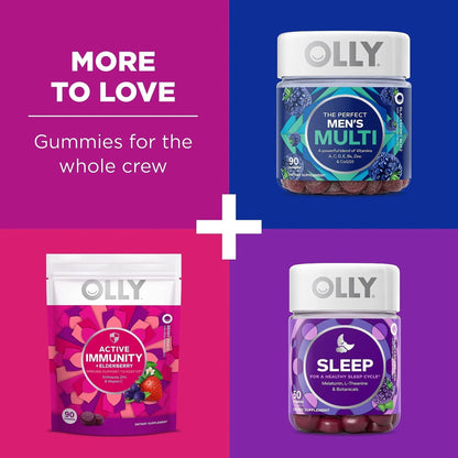 OLLY Gift, Family 2 Pack: Women's Multivitamin Gummy (90 Count), Kids Multivitamin + Probiotic Gummy (70 Count), Vitamins A, D, C, E, B, Chewable Supplement - Maple Wellness Supplements
