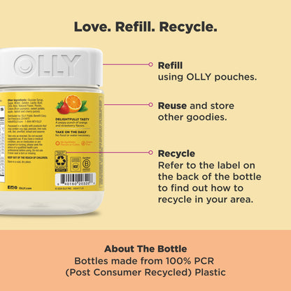 OLLY Kids Multivitamin Gummy Worms, Overall Health and Immune Support, Vitamins and Minerals A, C, D, E, Bs and Zinc, Chewable Supplement - Maple Wellness Supplements
