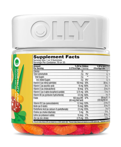 OLLY Kids Multivitamin Gummy Worms, Overall Health and Immune Support, Vitamins and Minerals A, C, D, E, Bs and Zinc, Chewable Supplement - Maple Wellness Supplements