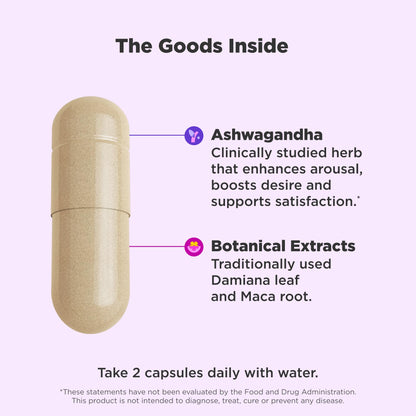 OLLY Lovin Libido Capsules, Boost Desire With Ashwagandha, Maca & Damiana, Vegetarian, Supplement for Women, 20 Day Supply - 40 Count - Maple Wellness Supplements