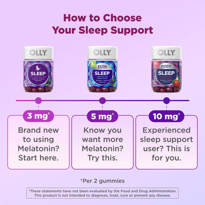 OLLY Max Strength Sleep Gummy, 10mg Melatonin, L-Theanine, Chamomile, Lemon Balm, Sugar Free, Vegetarian Sleep Aid, Strawberry - 70 Count - Maple Wellness Supplements