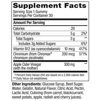 OLLY Metabolism Gummy Rings, Apple Cider Vinegar, Vitamin B12, Chromium, Energy - Maple Wellness Supplements