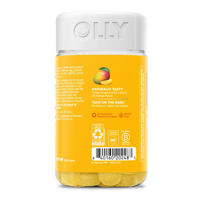 OLLY Probiotic Gummy, 1 Billion CFUs, Immune and Digestive Support, Chewable Probiotic Supplement, Mango, 80 Count - Maple Wellness Supplements
