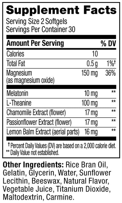 OLLY Ultra Strength Sleep Softgels, 10mg Melatonin, L-Theanine, Chamomile, Magnesium, Lemon Balm, Supports Deep Restful Sleep - Maple Wellness Supplements