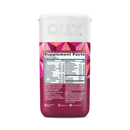OLLY Ultra Strength Women's Multi Softgels, Overall Health and Immune Support, Omega-3s, Iron, Vitamins A, D, C, E, B12, Daily Multivitamin, 30 Day Supply - 60 Count - Maple Wellness Supplements