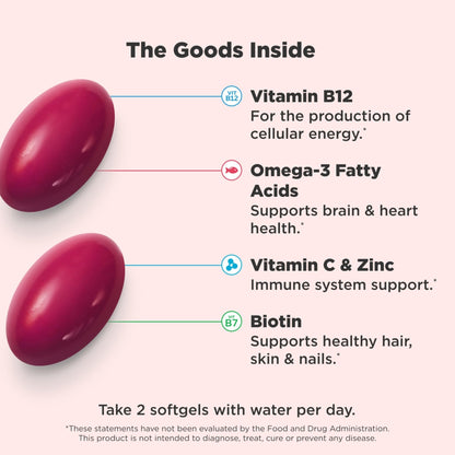 OLLY Ultra Strength Women's Multi Softgels, Overall Health and Immune Support, Omega-3s, Iron, Vitamins A, D, C, E, B12, Daily Multivitamin, 30 Day Supply - 60 Count - Maple Wellness Supplements