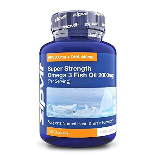Omega 3 Fish Oil 2000mg, EPA 660mg DHA 440mg per Daily Serving. 120 Capsules - Maple Wellness Supplements