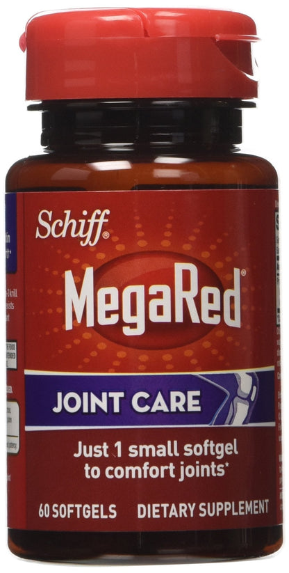 Omega-3 Krill Oil and Joint Supplement - Megared Joint Care 60 softgels - EPA/DHA fatty acids, Antioxidants, Hyaluronic acid, No fishy burp aftertaste as with Fish Oil - Maple Wellness Supplements