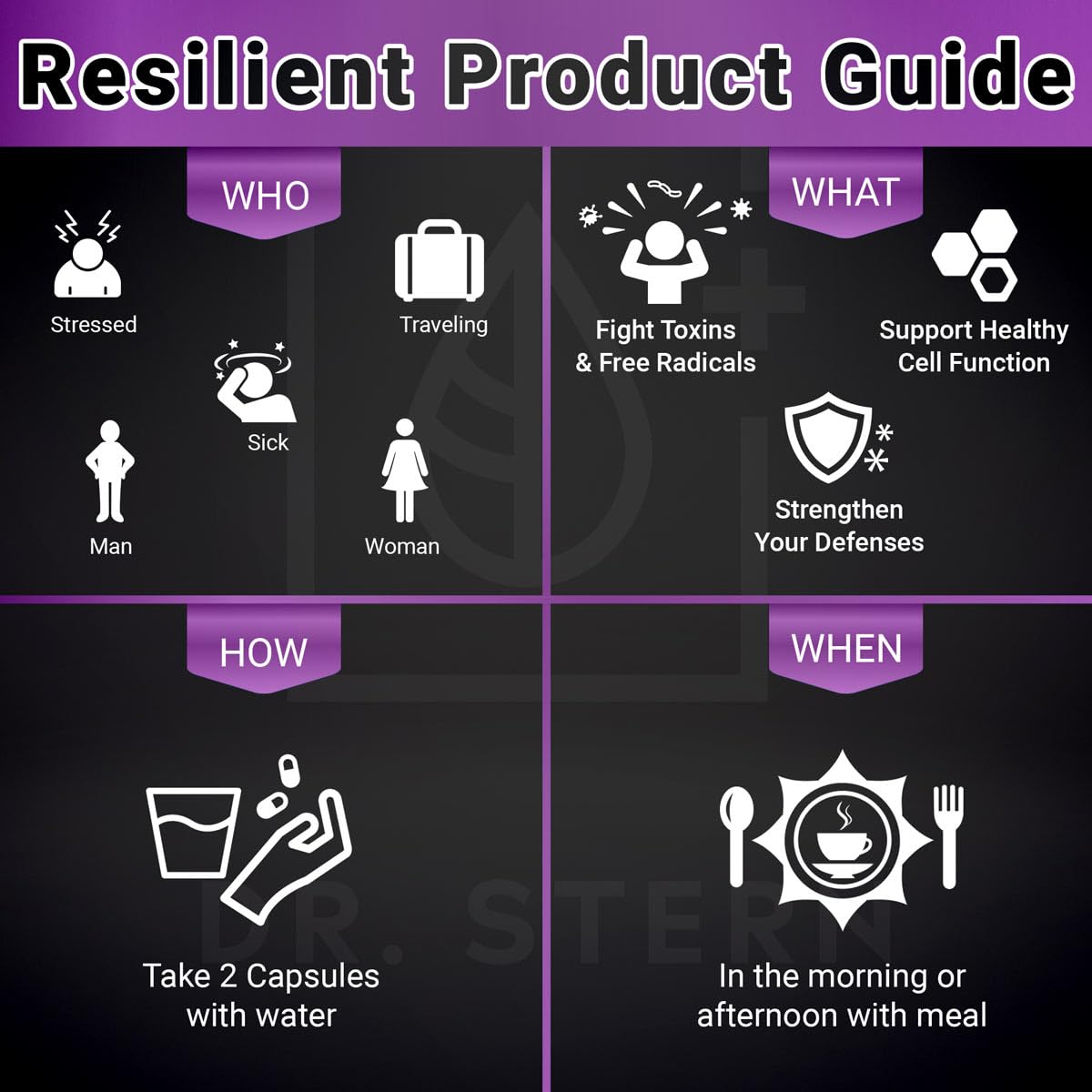 OMISSANDI-WELLNESS Resilient - Natural Immune System Support - Dr. Ian Stern Formulated - to boost your defenses - W/Organic Mushroom Blend, Echinacea, Astragalus & More - Vegan - Made in USA- 60 Caps - Maple Wellness Supplements