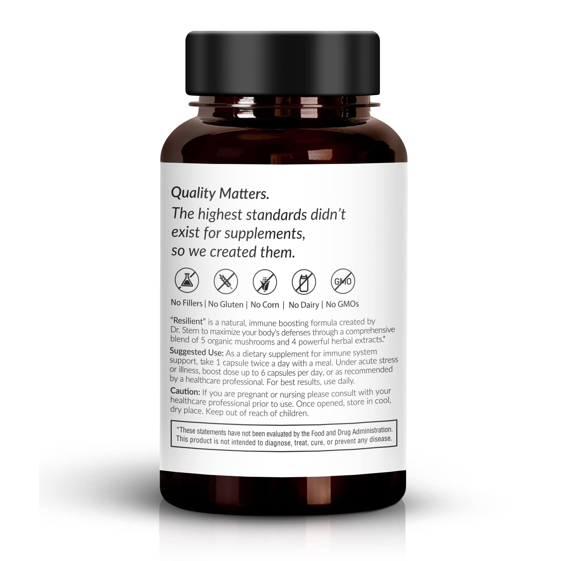 OMISSANDI-WELLNESS Resilient - Natural Immune System Support - Dr. Ian Stern Formulated - to boost your defenses - W/Organic Mushroom Blend, Echinacea, Astragalus & More - Vegan - Made in USA- 60 Caps - Maple Wellness Supplements
