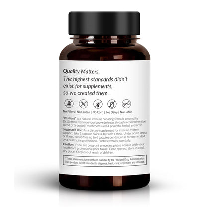 OMISSANDI-WELLNESS Resilient - Natural Immune System Support - Dr. Ian Stern Formulated - to boost your defenses - W/Organic Mushroom Blend, Echinacea, Astragalus & More - Vegan - Made in USA- 60 Caps - Maple Wellness Supplements