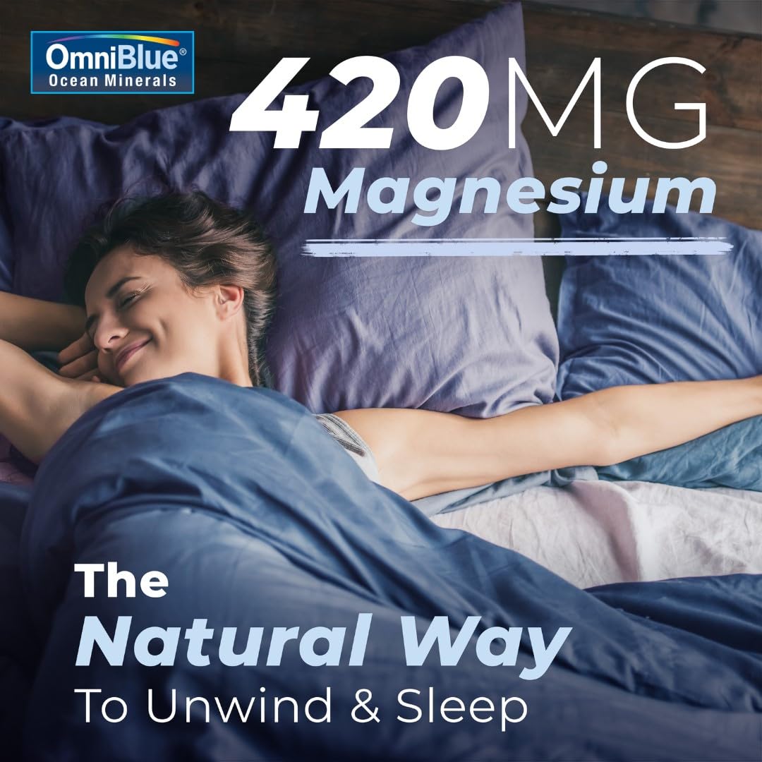 OmniBlue Ocean Minerals - 70+ Trace Minerals & Liquid Magnesium - Potassium, Chloride- Low Sodium - Natural Support for Sleep, Digestion, Regularity, Hydration & Electrolyte Balance (2 oz) - Maple Wellness Supplements