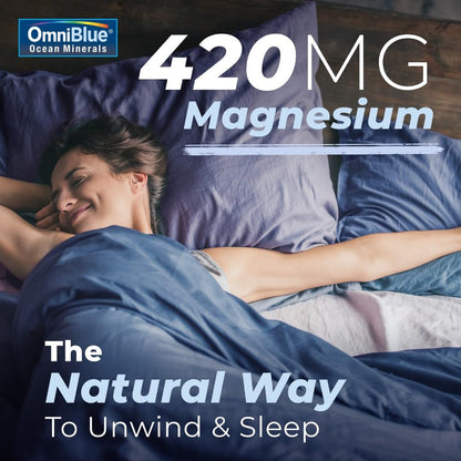 OmniBlue Ocean Minerals - 70+ Trace Minerals & Liquid Magnesium - Potassium, Chloride- Low Sodium - Natural Support for Sleep, Digestion, Regularity, Hydration & Electrolyte Balance (2 oz) - Maple Wellness Supplements
