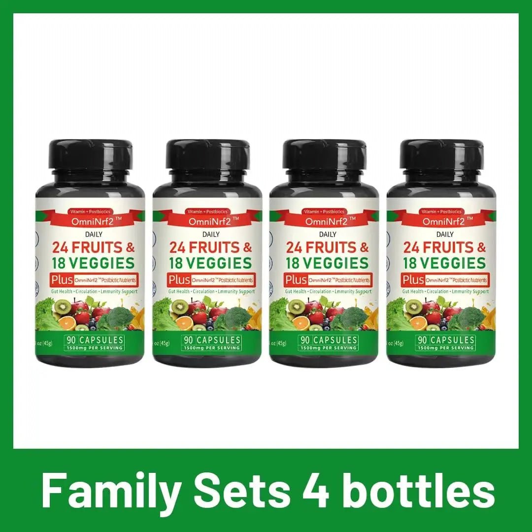 OmniNrf2 Postbiotic Supplement Capsules for Gut Health, Superfood with 24 Fruits & 18 Veggies & Fermented Herbal Plants, 90 Capsules for Antioxidant Support - Maple Wellness Supplements
