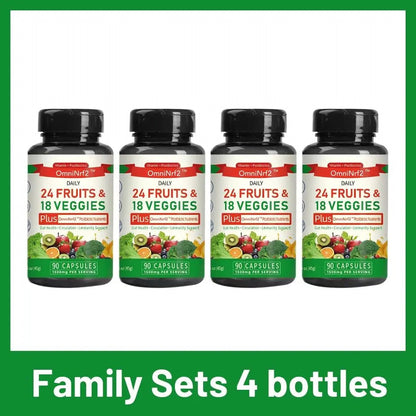 OmniNrf2 Postbiotic Supplement Capsules for Gut Health, Superfood with 24 Fruits & 18 Veggies & Fermented Herbal Plants, 90 Capsules for Antioxidant Support - Maple Wellness Supplements