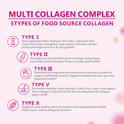 OMOGS Collagen Peptides Powder, with Prebiotics & Cranberry Extract -Hydrolyzed Collagen Peptides Support Hair, Skin, Nail, Bone & Digestive Health - Maple Wellness Supplements