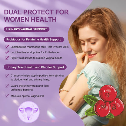 OMOGS Women's Probiotic 180 Billion CFUs 18 Strains, with Organic Prebiotics, Cranberry Extract, D-Mannose & Digestive Enzymes, for Digestive, Boost Immune, - Maple Wellness Supplements