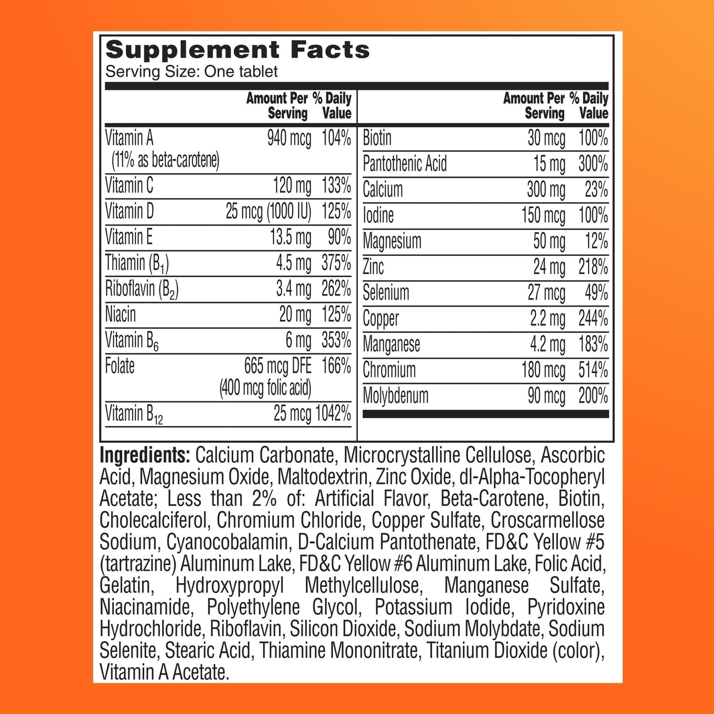 One A Day Multivitamin for Women 50 and Over Tablets, Womens Multivitamin 50 plus with Vitamins D, C, E, Zinc & Biotin, Daily Vitamins - Maple Wellness Supplements