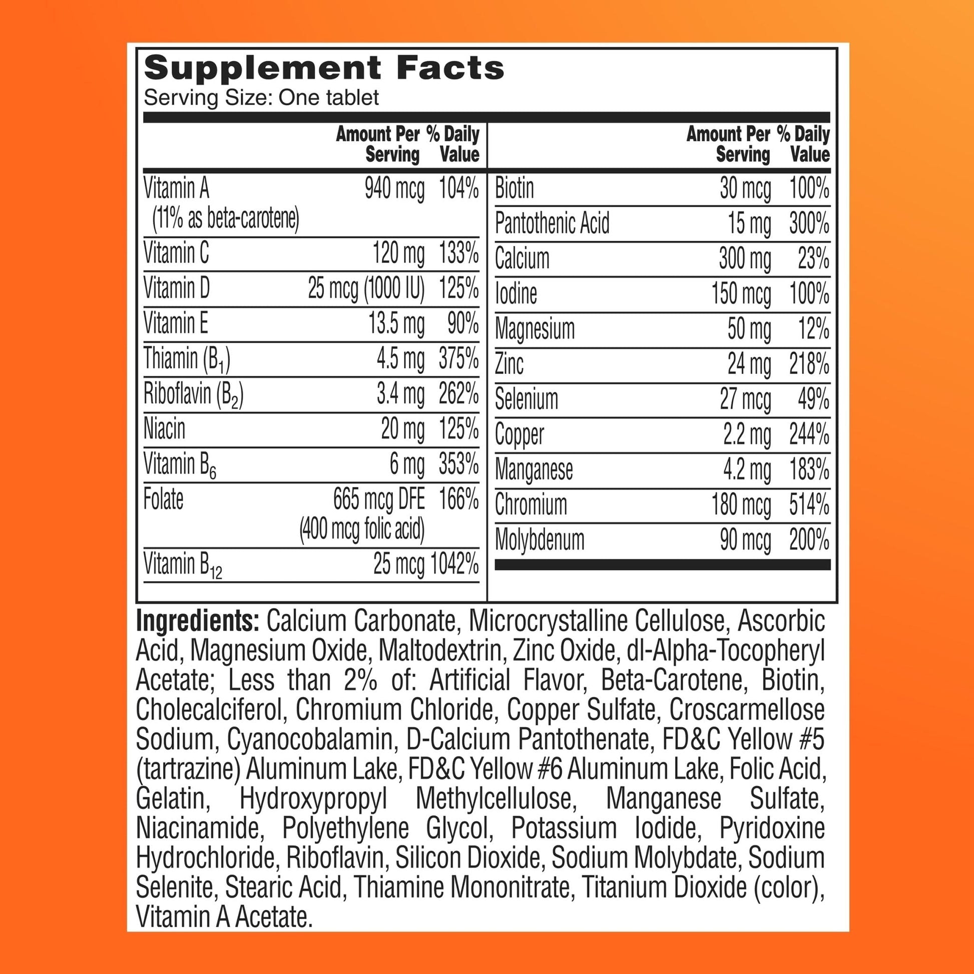 One A Day Multivitamin for Women 50 and Over Tablets, Womens Multivitamin 50 plus with Vitamins D, C, E, Zinc & Biotin, Daily Vitamins - Maple Wellness Supplements