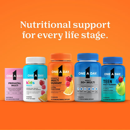 One A Day Multivitamin for Women 50 and Over Tablets, Womens Multivitamin 50 plus with Vitamins D, C, E, Zinc & Biotin, Daily Vitamins - Maple Wellness Supplements