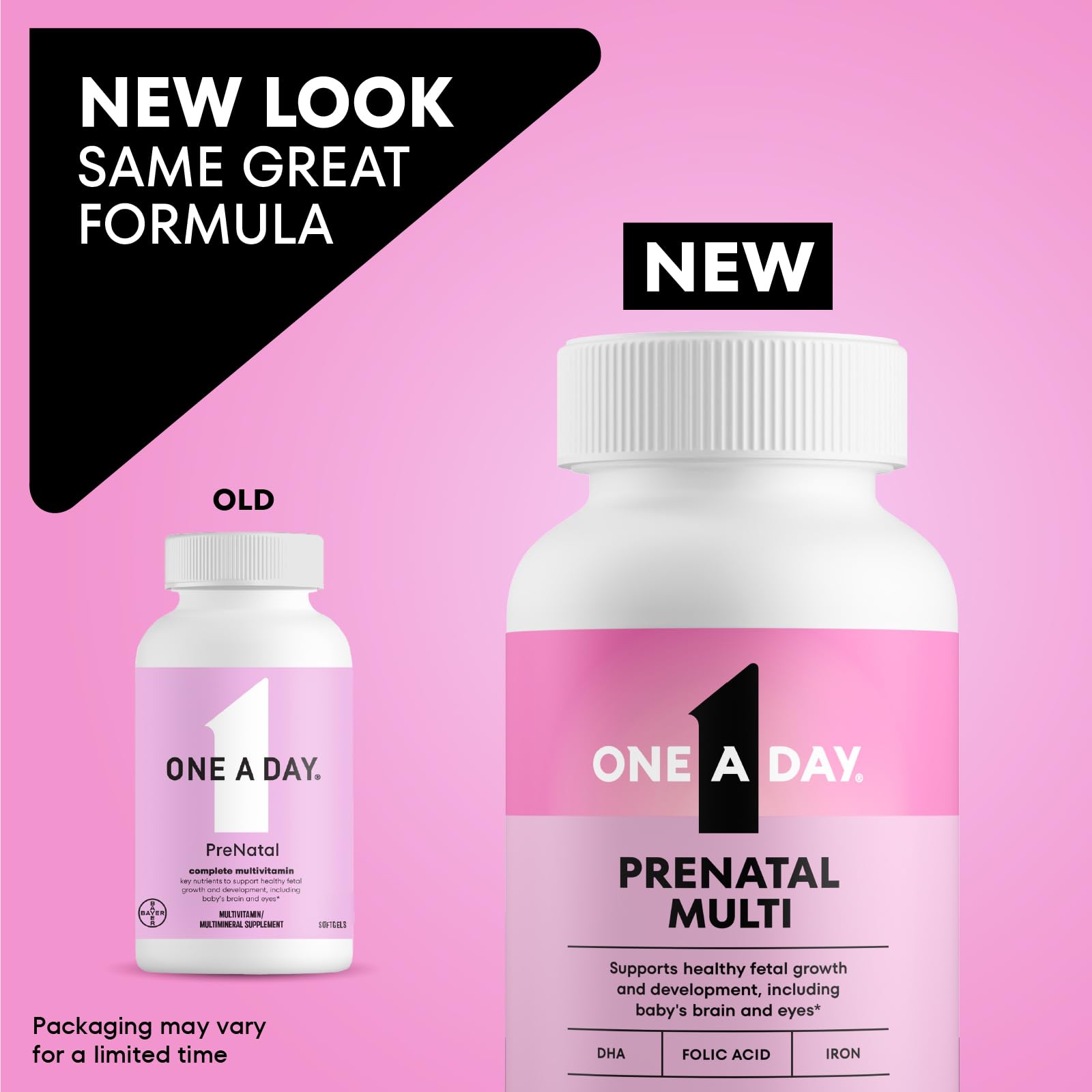 One A Day Prenatal Vitamins- Folic Acid, Iron, Omega- 3 (DHA), Pregnancy Vitamins for Women, Prenatal Multivitamin for Mom and Baby Support - Maple Wellness Supplements