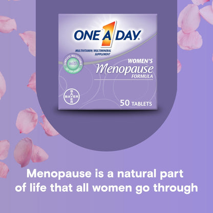 One A Day Women's Menopause Multivitamin with Vitamin A, Vitamin C, Vitamin D, Vitamin E and Zinc for Immune Health Support, Bone health, 50 Count (Packaging May Vary) - Maple Wellness Supplements