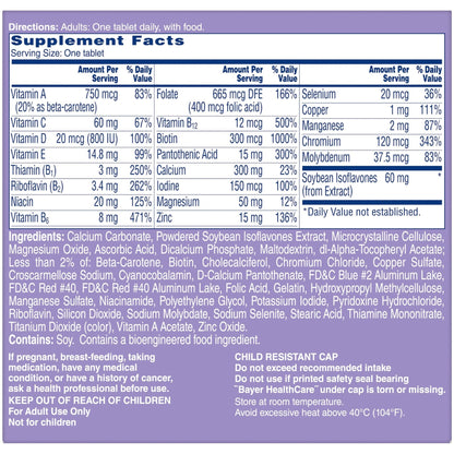 One A Day Women's Menopause Multivitamin with Vitamin A, Vitamin C, Vitamin D, Vitamin E and Zinc for Immune Health Support, Bone health, 50 Count (Packaging May Vary) - Maple Wellness Supplements