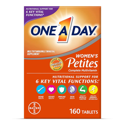 One A Day Women’s Petites Multivitamin,Supplement with Vitamin A, C, D, E and Zinc for Immune Health Support, B Vitamins, Biotin, Folate (as folic acid) & more,Tablet, 160 count - Maple Wellness Supplements