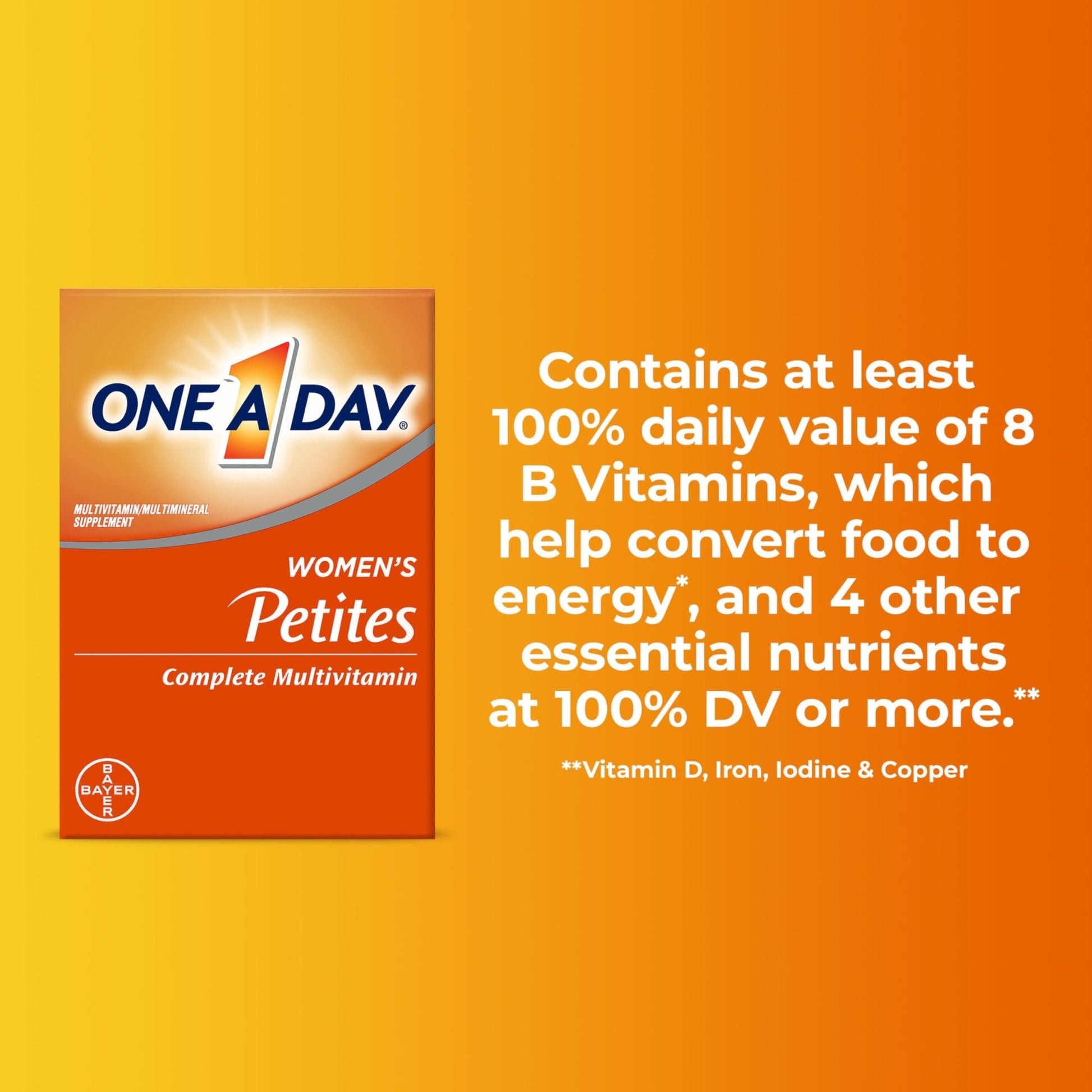 One A Day Women’s Petites Multivitamin,Supplement with Vitamin A, C, D, E and Zinc for Immune Health Support, B Vitamins, Biotin, Folate (as folic acid) & more,Tablet, 160 count - Maple Wellness Supplements