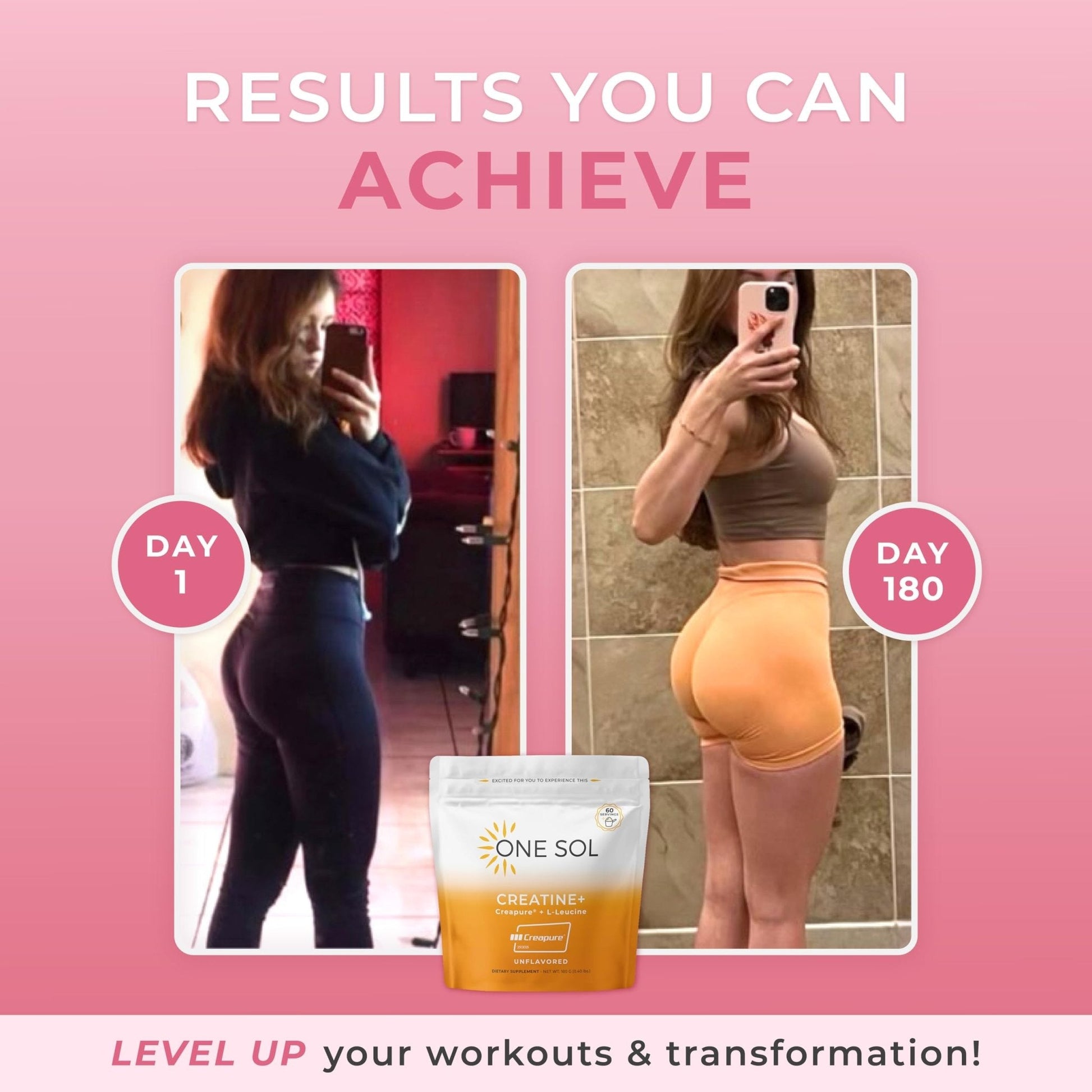 One Sol Creatine for Women, All Natural Women’s Creatine Powder w Creapure & Leucine, Increase Lean Muscle Mass, Reduce Recovery Time, Promotes Brain & Bone Health (Unflavored, 60 Servings) - Maple Wellness Supplements