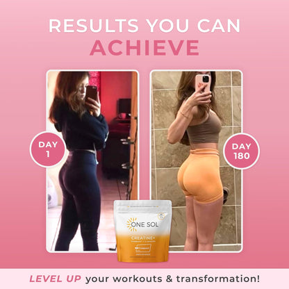 One Sol Creatine for Women, All Natural Women’s Creatine Powder w Creapure & Leucine, Increase Lean Muscle Mass, Reduce Recovery Time, Promotes Brain & Bone Health (Unflavored, 60 Servings) - Maple Wellness Supplements