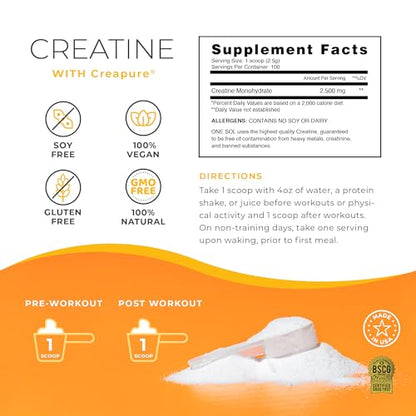 One Sol Creatine for Women Booty Gain, All Natural Women's Creatine Powder - Maple Wellness Supplements