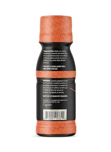 ONNIT Alpha Brain Focus Shot, Peach Flavor, Nootropic Dietary Supplement Drink That Supports Energy, Focus, and Mood, IGEN™ Non-GMO Tested, 2.5 fl oz, 6 Count - Maple Wellness Supplements